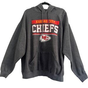 Kansas City Chiefs Pullover Hoodie Men’s L Gray NFL Team Apparel Football